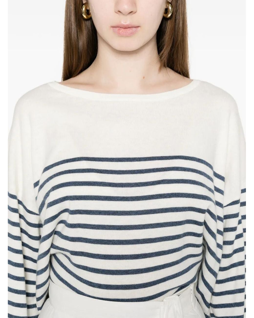 C.T.Plage White Striped Sweater
