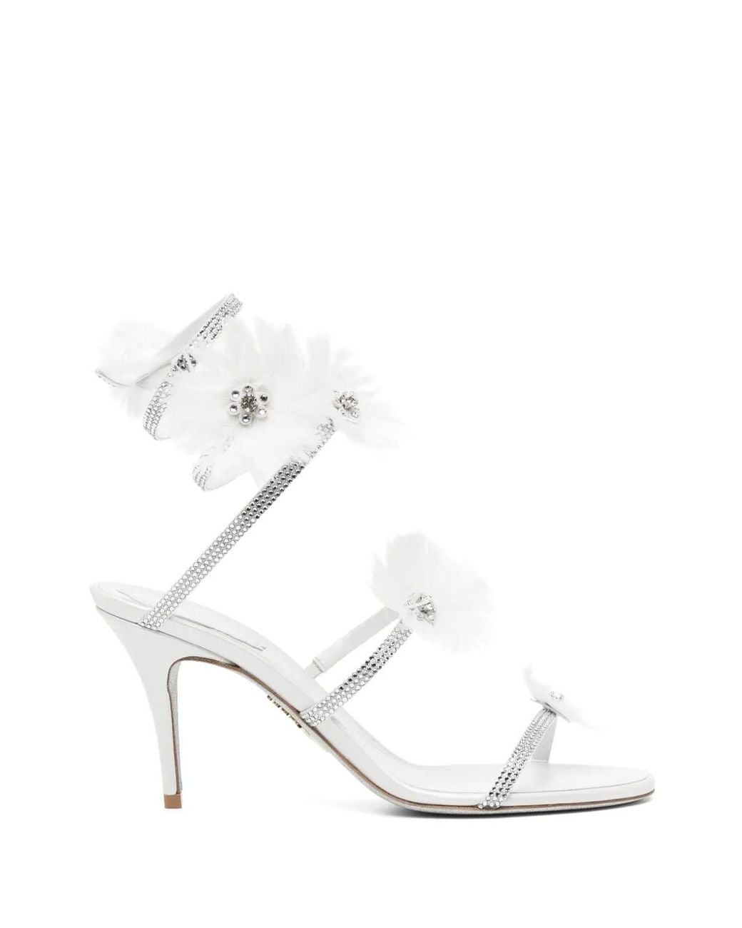 Rene Caovilla White Sandales Jolene 80 Mm