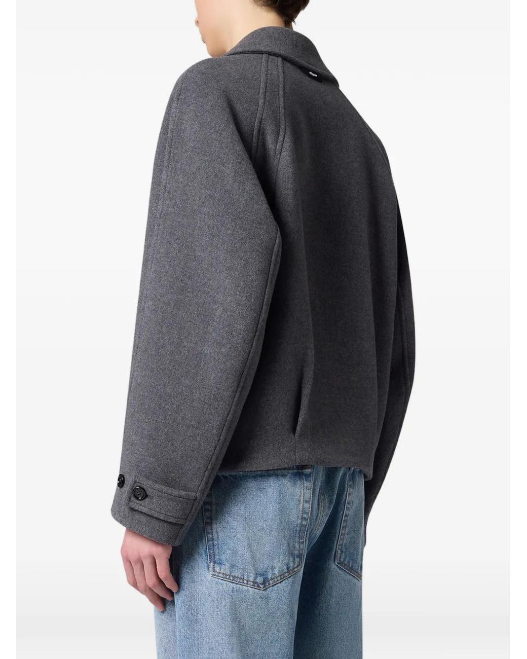 MSGM Blue Raglan-Sleeve Button-Up Jacket for men