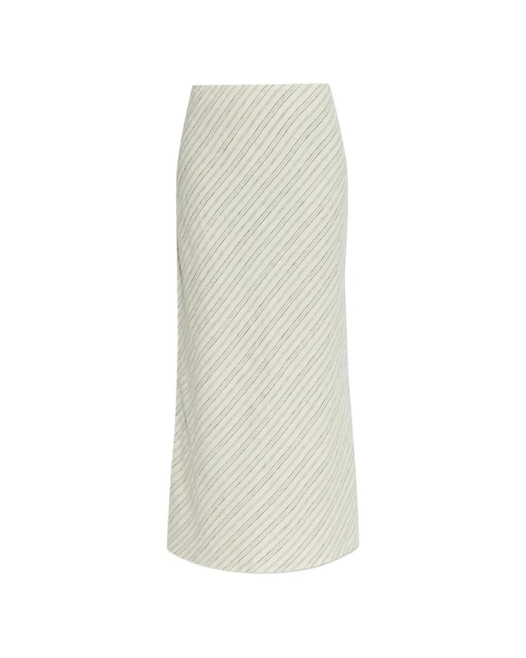 Samsøe & Samsøe White Saagneta Striped Maxi Skirt