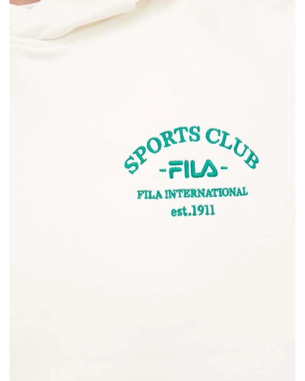 Fila White Embroidered Hoodie for men