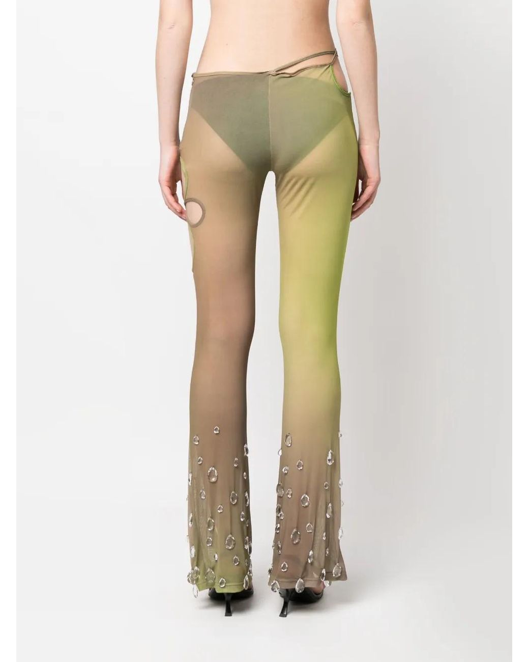 Gcds Natural Sita Crystal-Drop Tulle Trousers