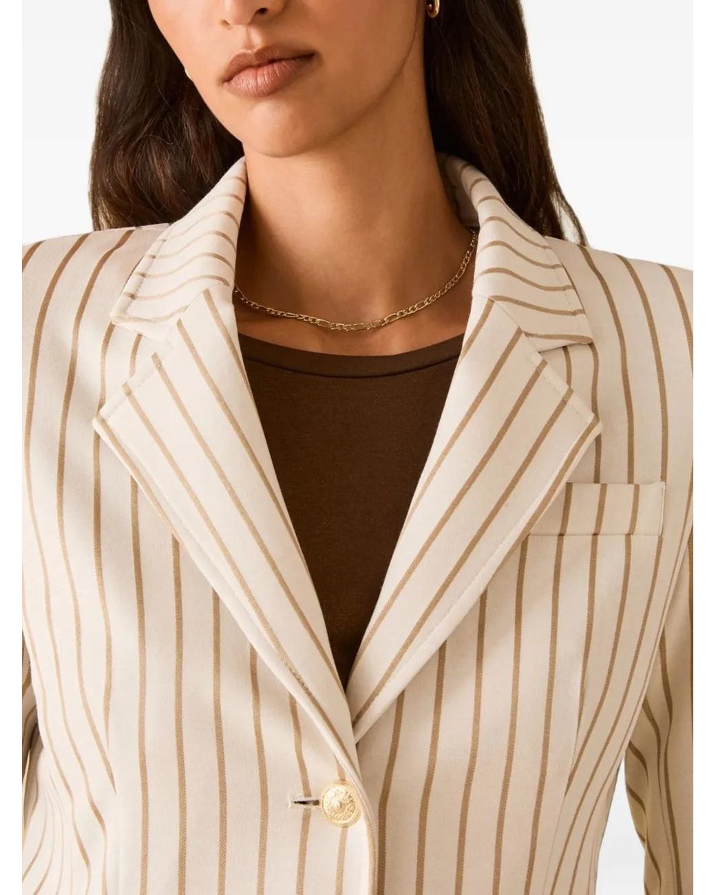Pennyblack Natural Blazer Americana À Fines Rayures