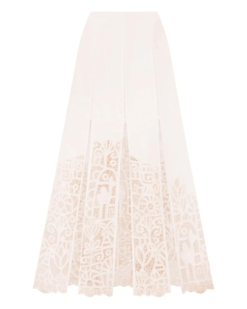 ALÉMAIS White Rosemary Embroidered Skirt