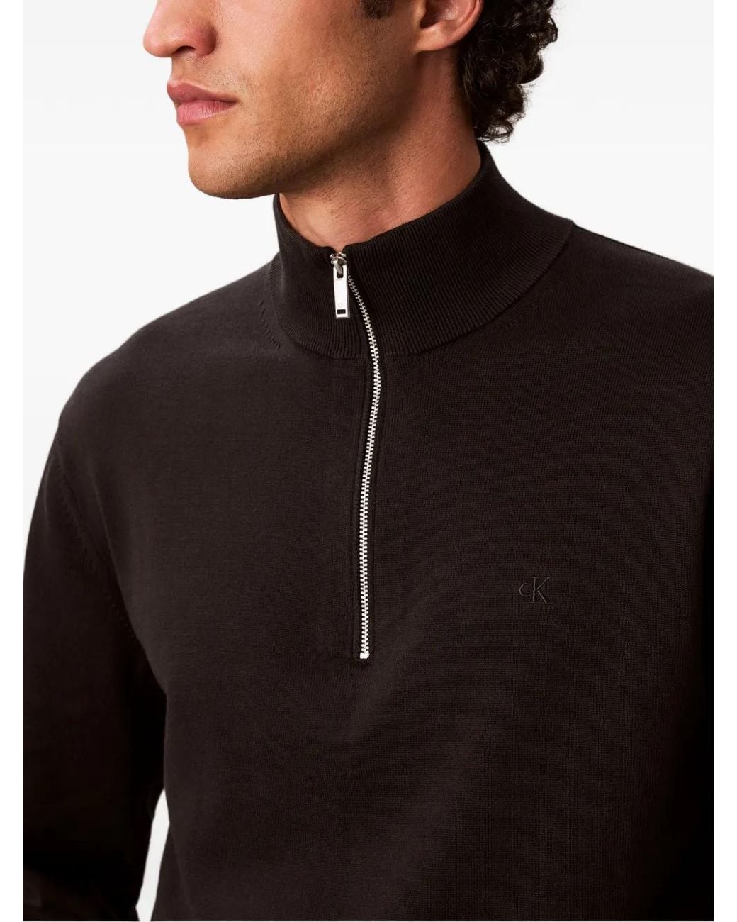 Calvin Klein Black Half-Zip Sweater for men