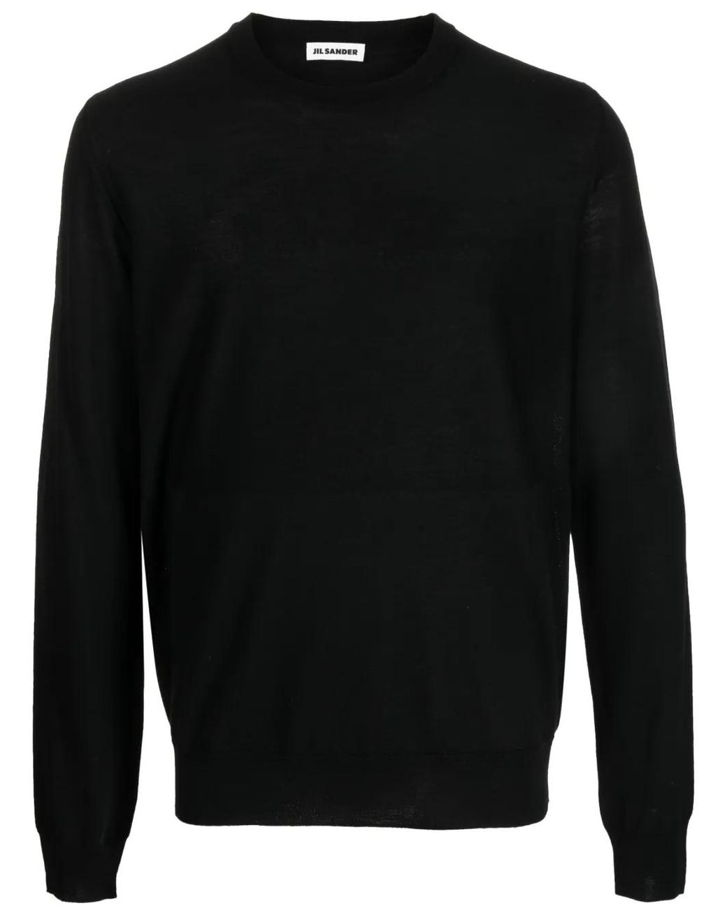 Jil Sander Black Wool Crew-Neck Sweater for men