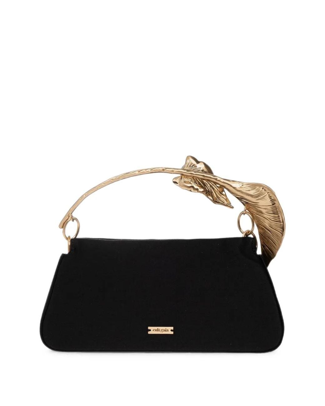 Cult Gaia Black Calla Leaf-Detail Tote Bag