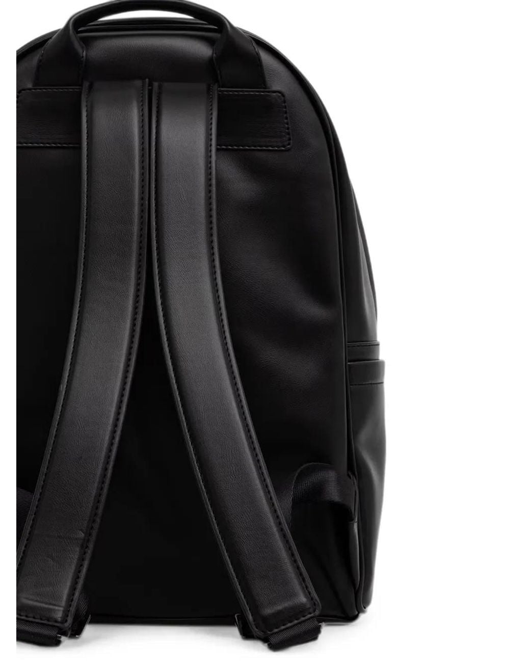 Karl Lagerfeld Black Logo-Plaque Backpack for men