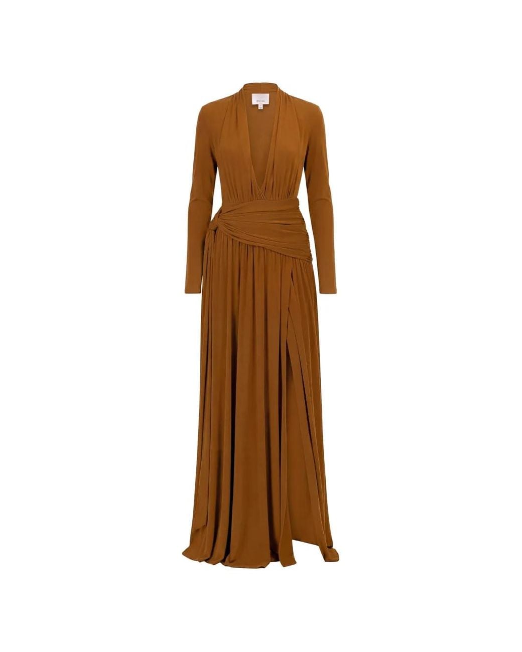 Cinq À Sept Brown Zaviana Knotted-Waist Dress