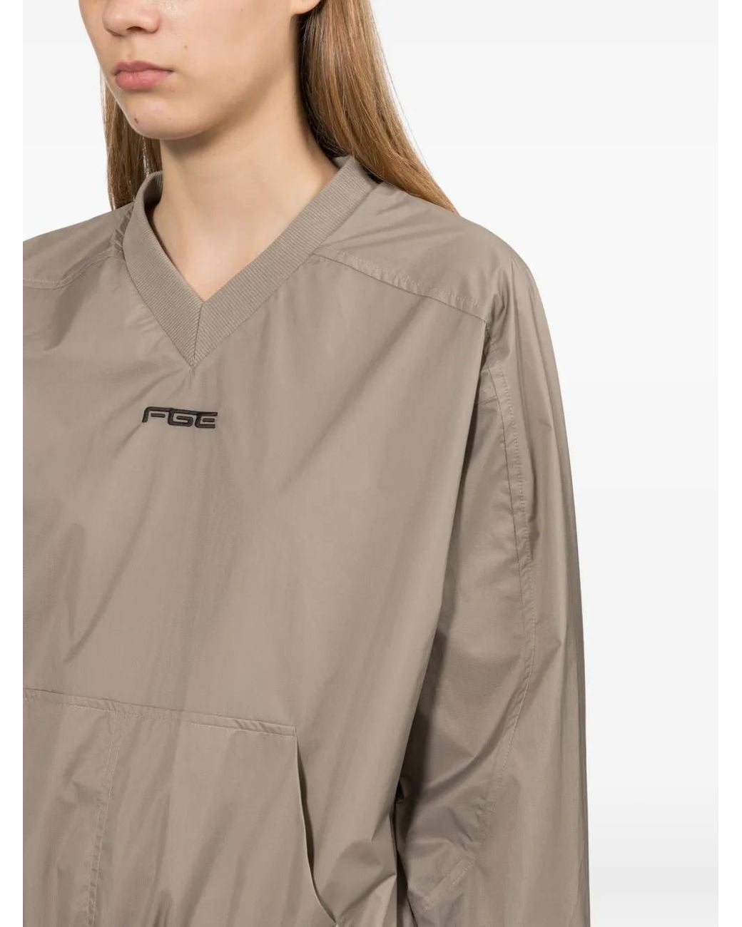 Fear Of God Brown Logo-Print V-Neck Sweatshirt