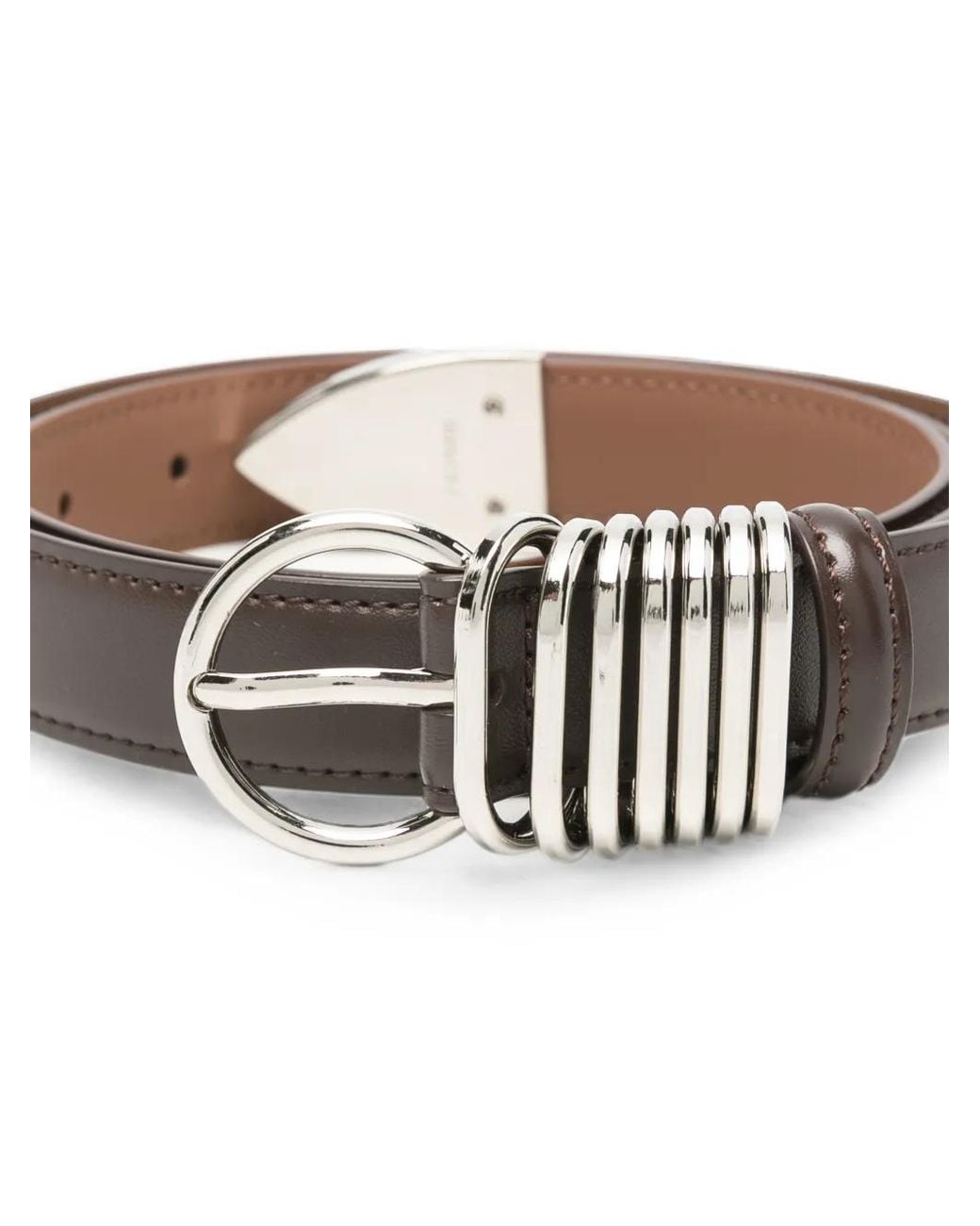 ELEH White Multi-Ring Leather Belt