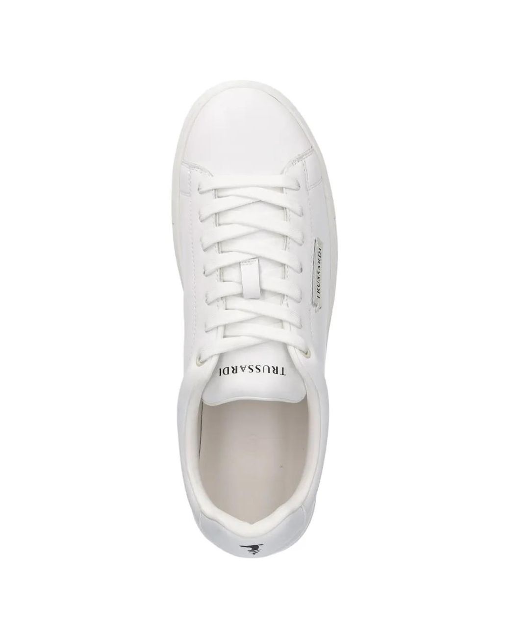 Trussardi White Logo-Patch Sneakers for men