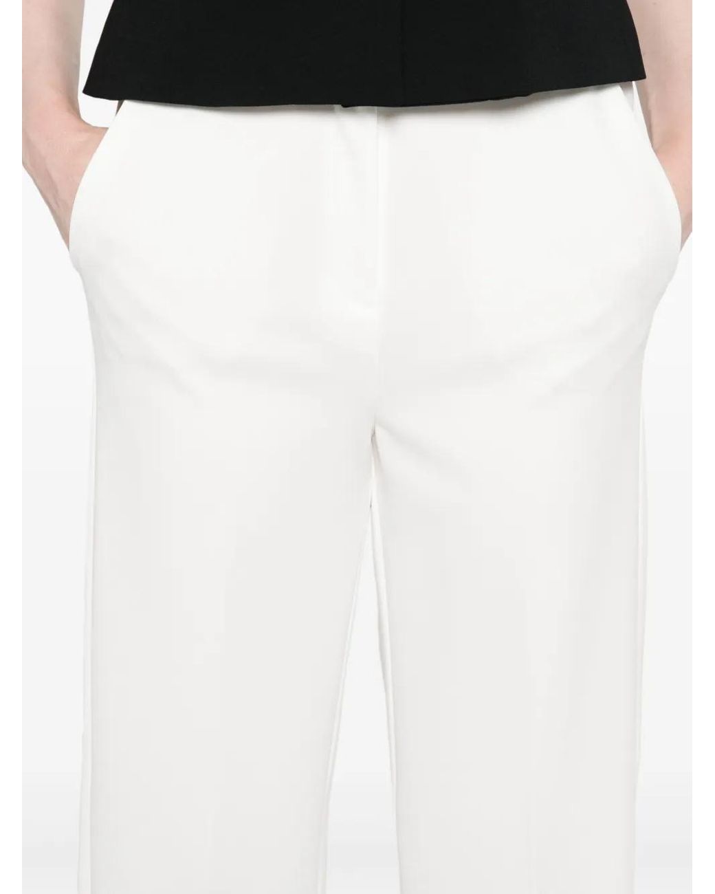 Marella White Wide-Leg Trousers