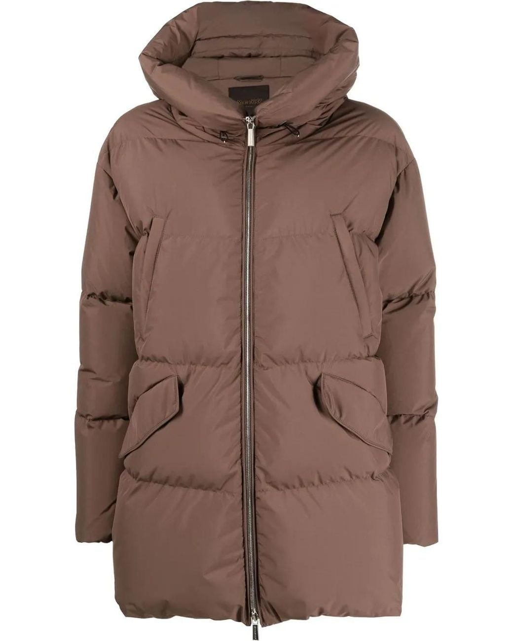 Moorer Brown Callio Hooded Puffer Jacket