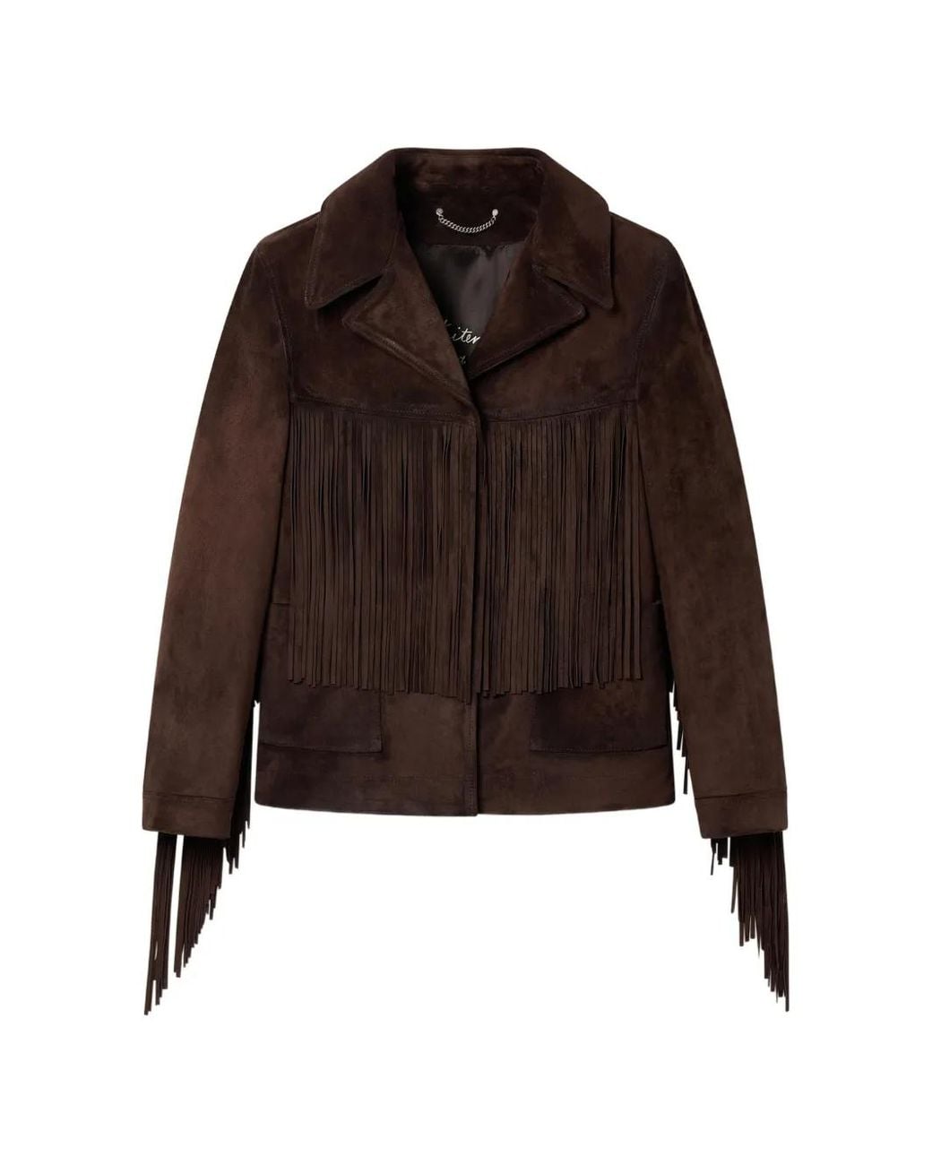 Golden Goose Deluxe Brand Brown Journey Jacket With Fringes
