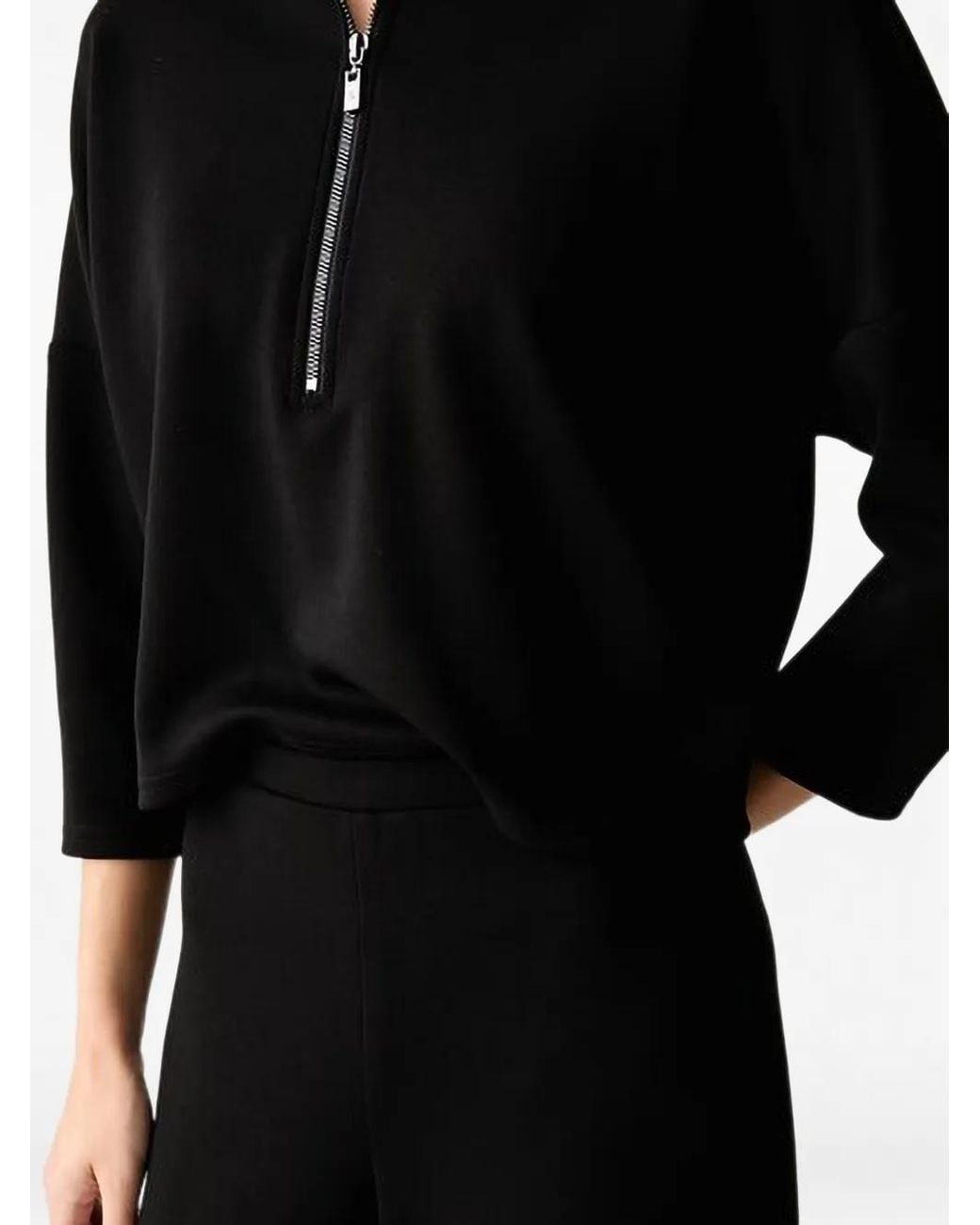Joseph Ribkoff Black Quarter-Zip Jumpsuit