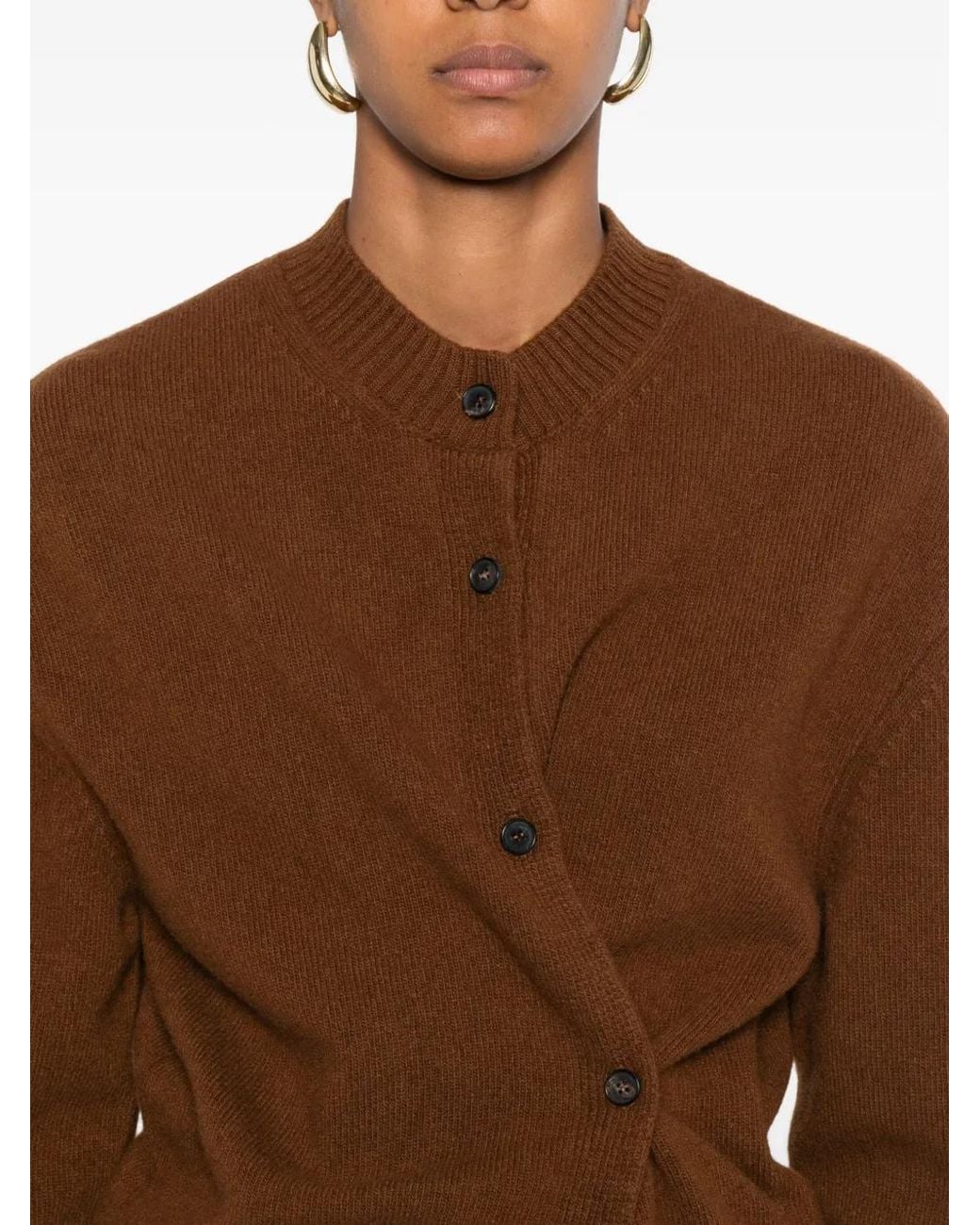 Phisique Du Role Brown Button-Front Wool Cardigan
