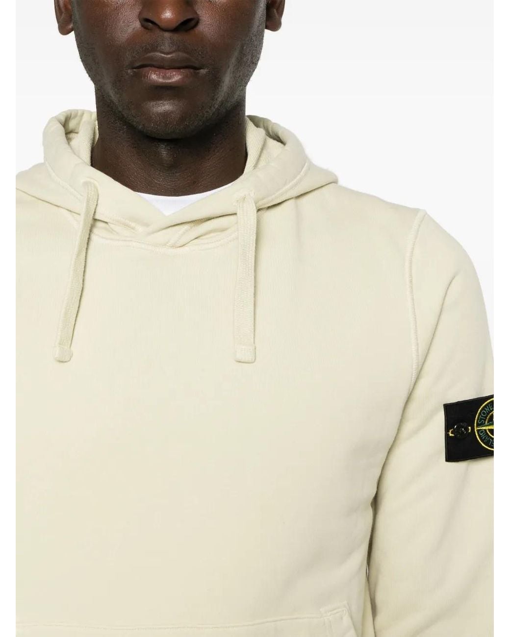 Stone Island White Felpa Con Logo for men