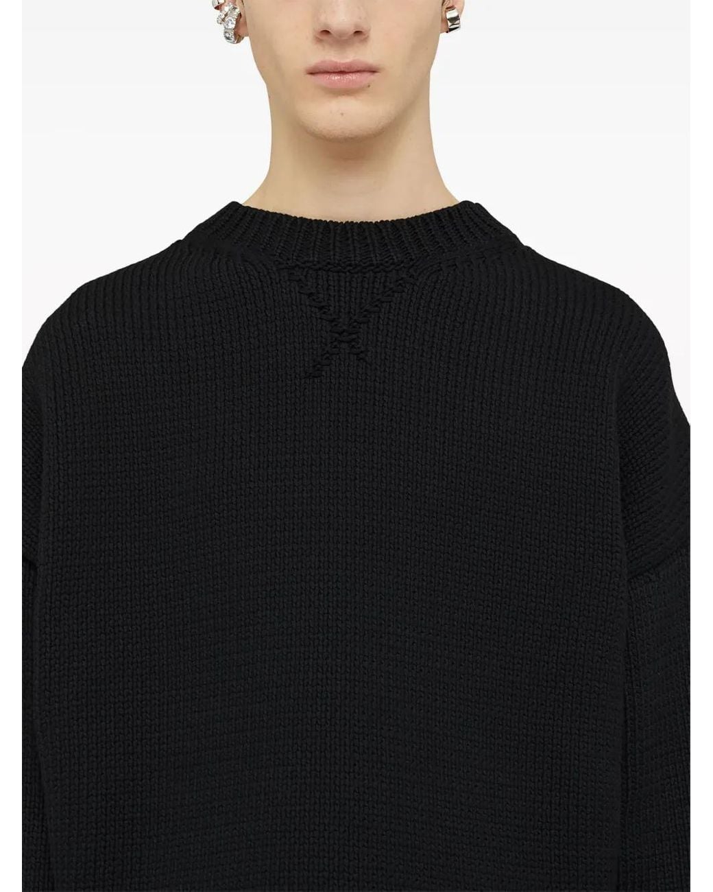 Jil Sander Black Crew-Neck Knitted Jumper for men