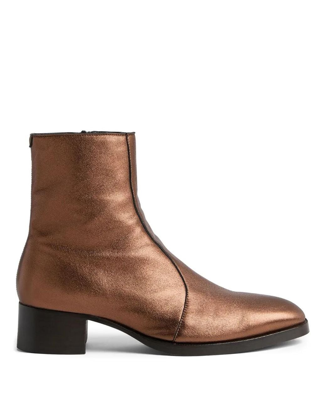 DSquared² Brown Metallic-Effect Leather Boots for men
