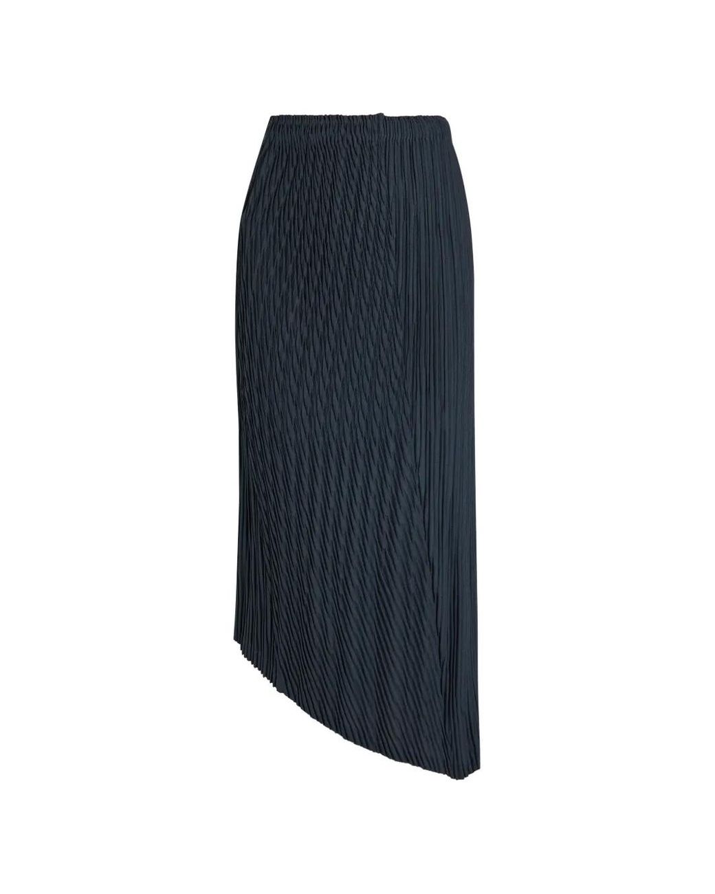 Issey Miyake Blue Unfurling Pleats Asymmetric Skirt