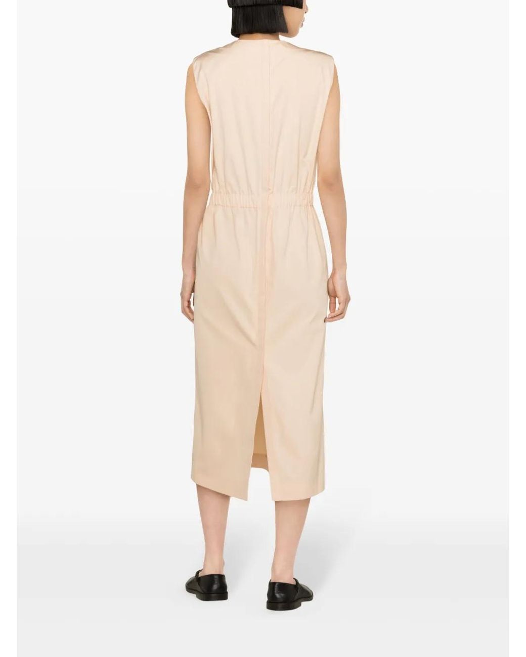 Fabiana Filippi Natural Almond Cotton Midi Dress