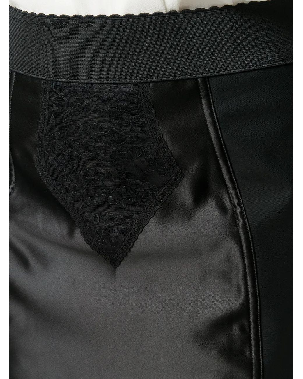 Dolce & Gabbana Black Powernet Satin Midi Skirt