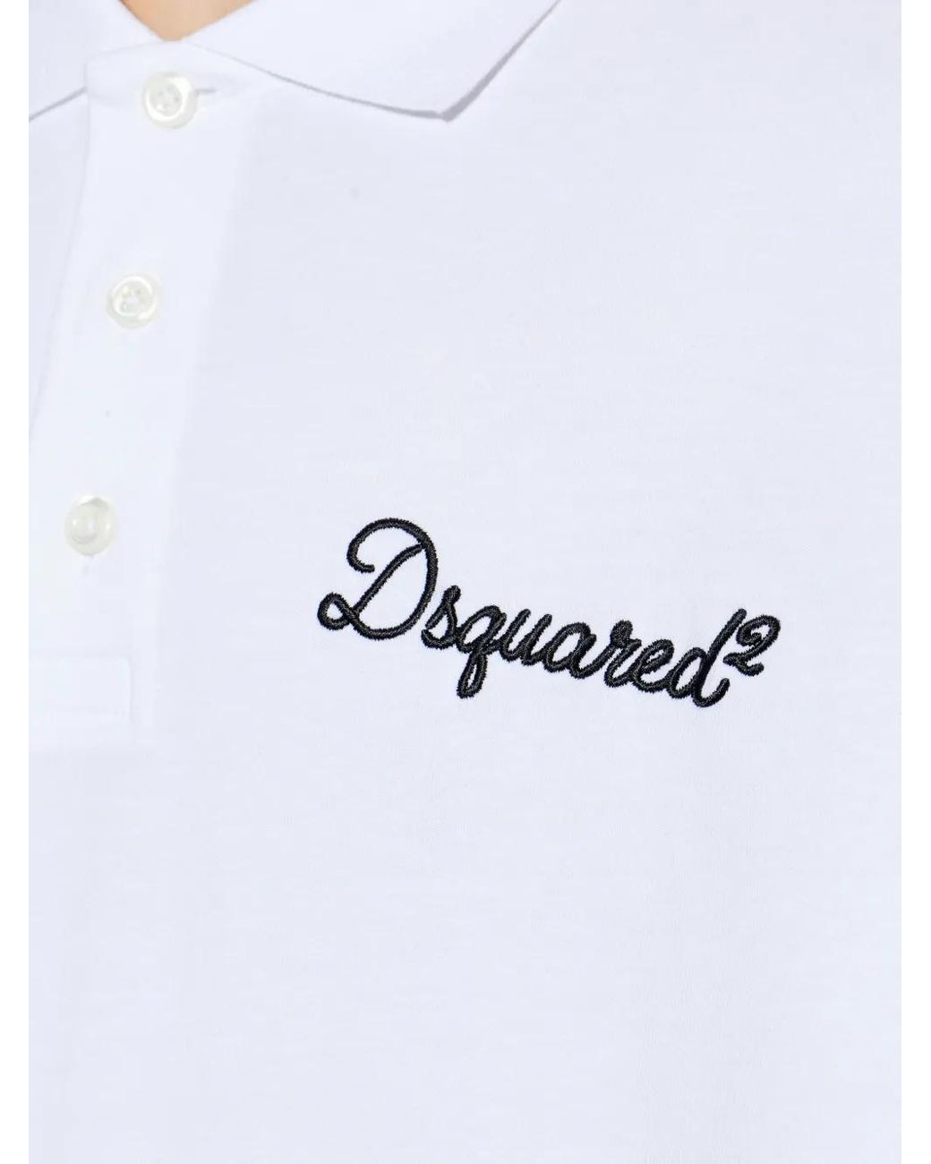 DSquared² White Signature Tennis Fit Polo for men