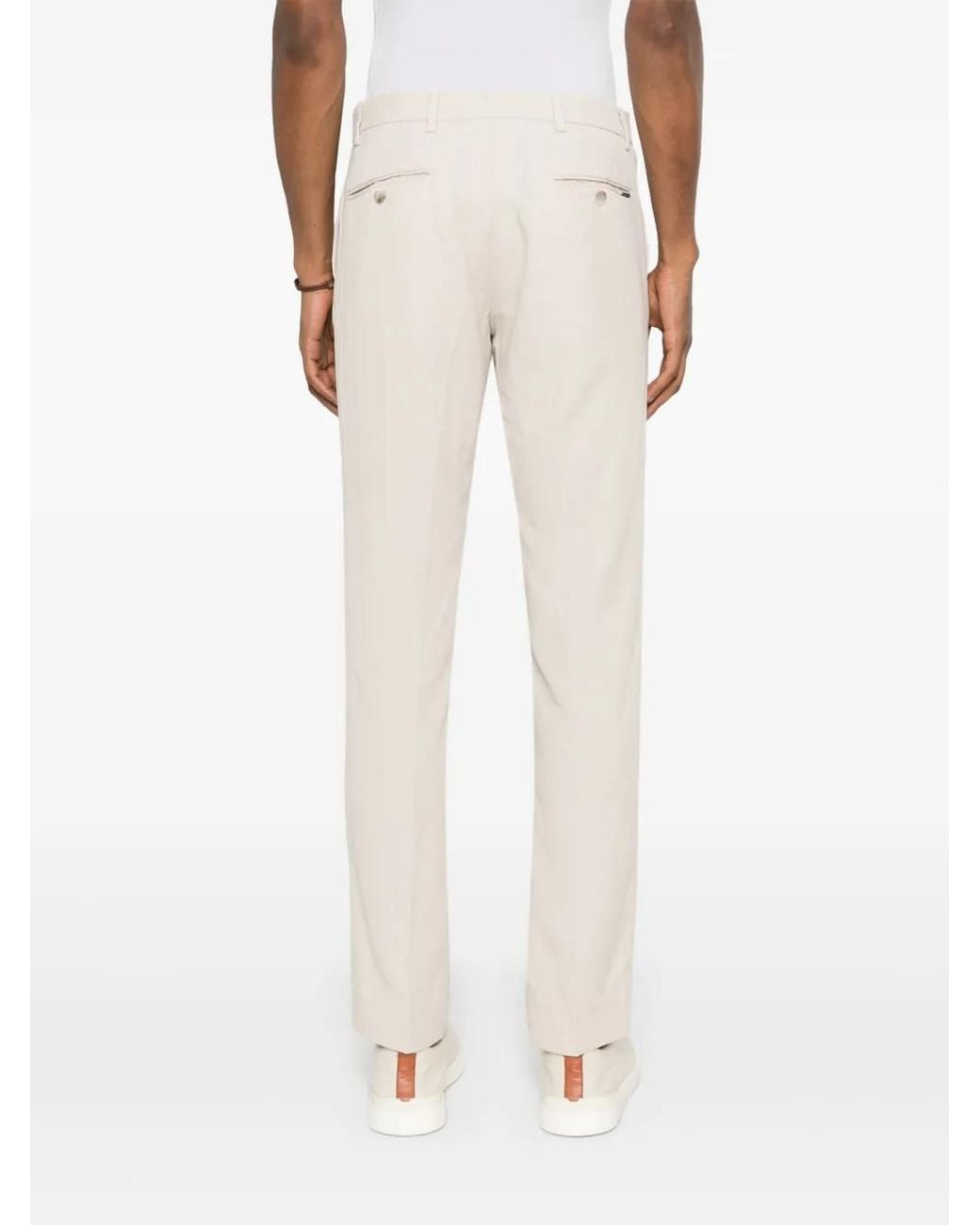 Hackett White Logo-Patch Trousers for men