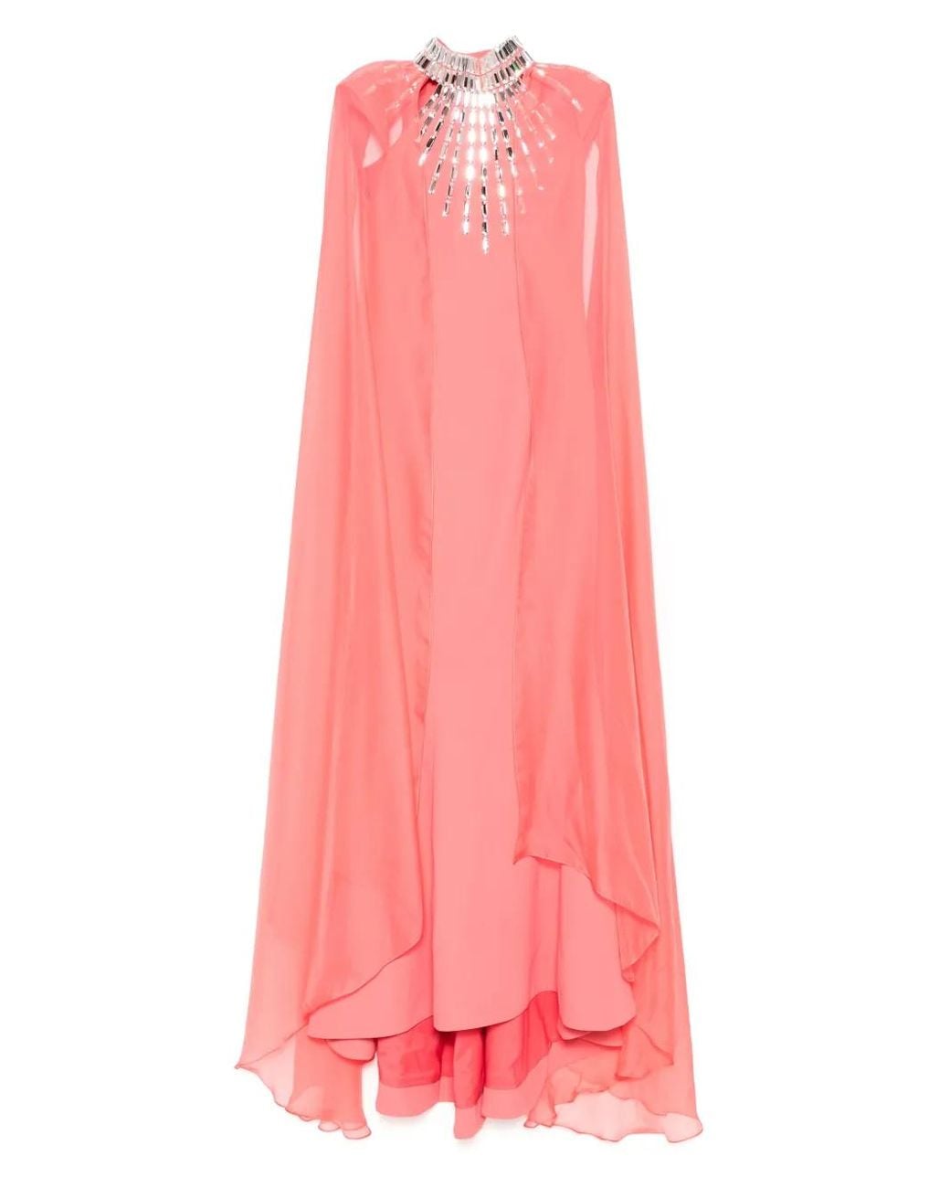 Jean Louis Sabaji Pink Embellished Cape Dress