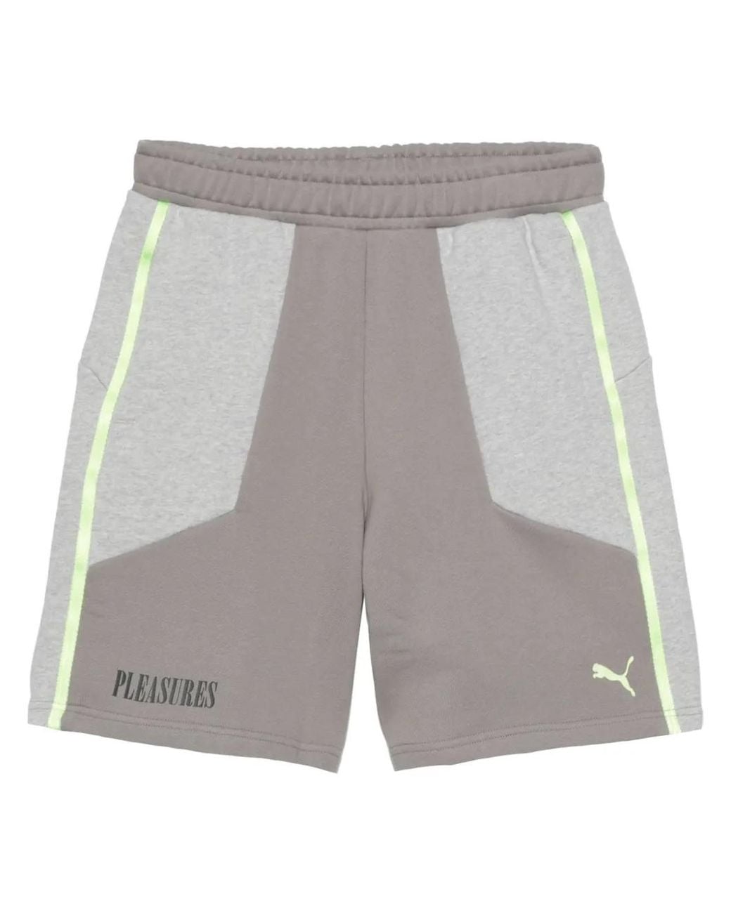 PUMA Gray X Pleasures Logo-Print Track Shorts for men