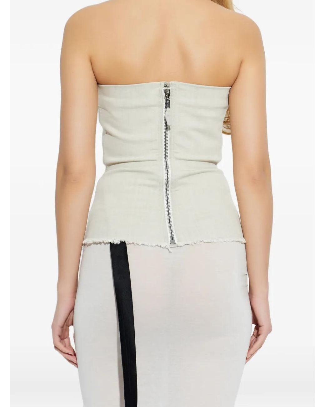 Rick Owens White Bustier Top