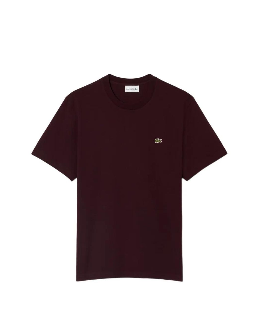 Lacoste Purple Logo-Patch Crew-Neck T-Shirt for men