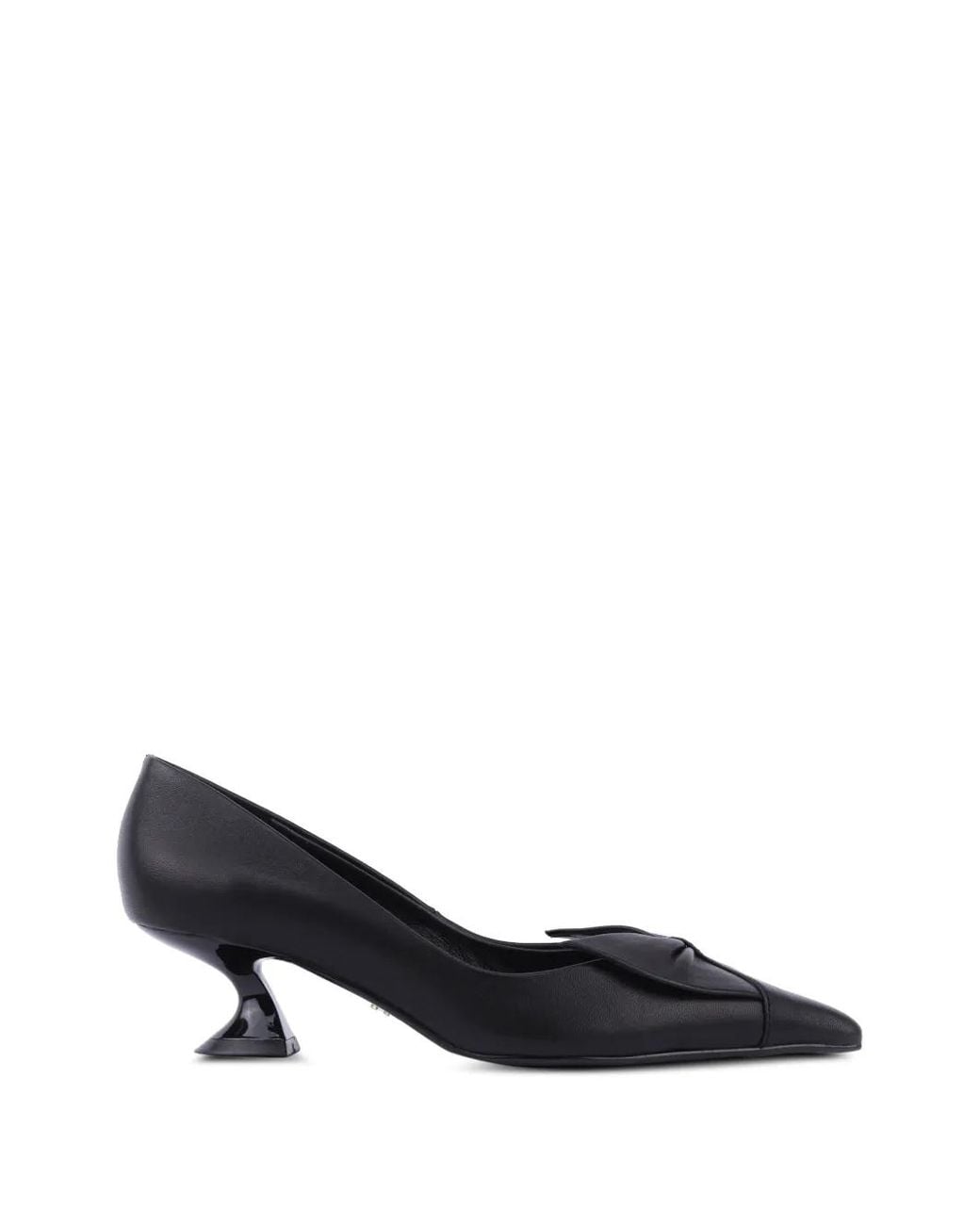 Lola Cruz Black Manuela Bow-Detail Pumps