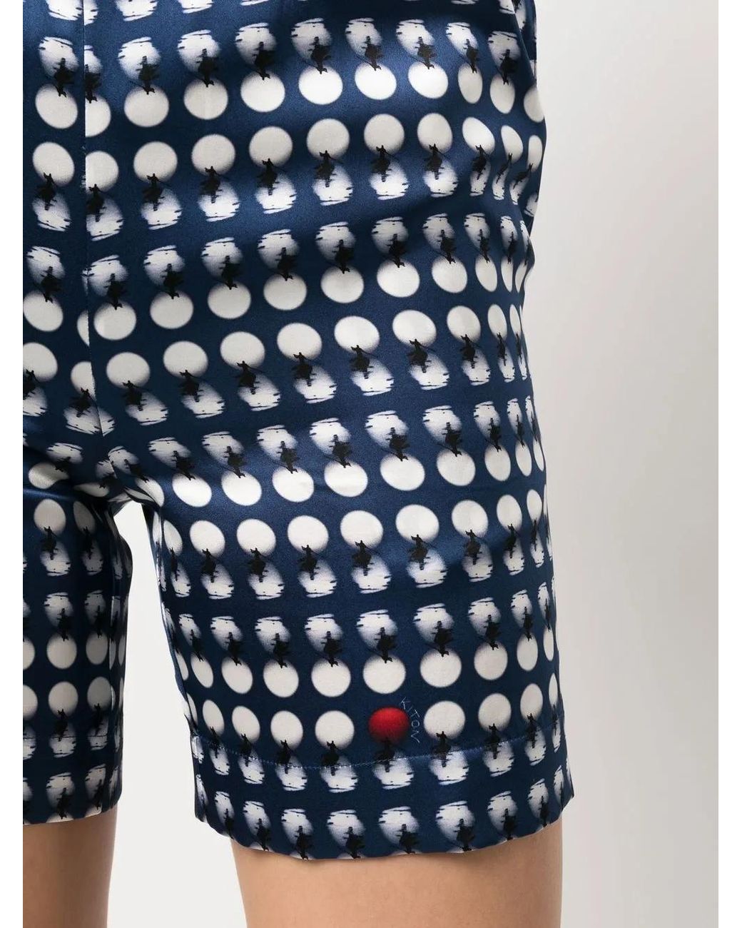Kiton Blue Spot-Print Elastic Shorts