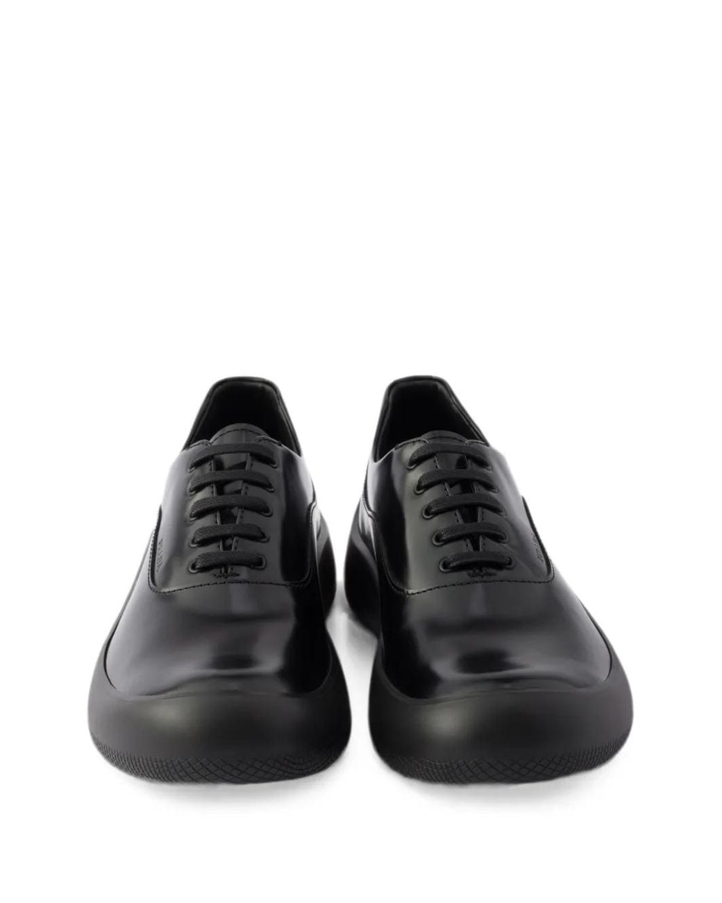 Prada Black Brushed Leather Sneakers for men