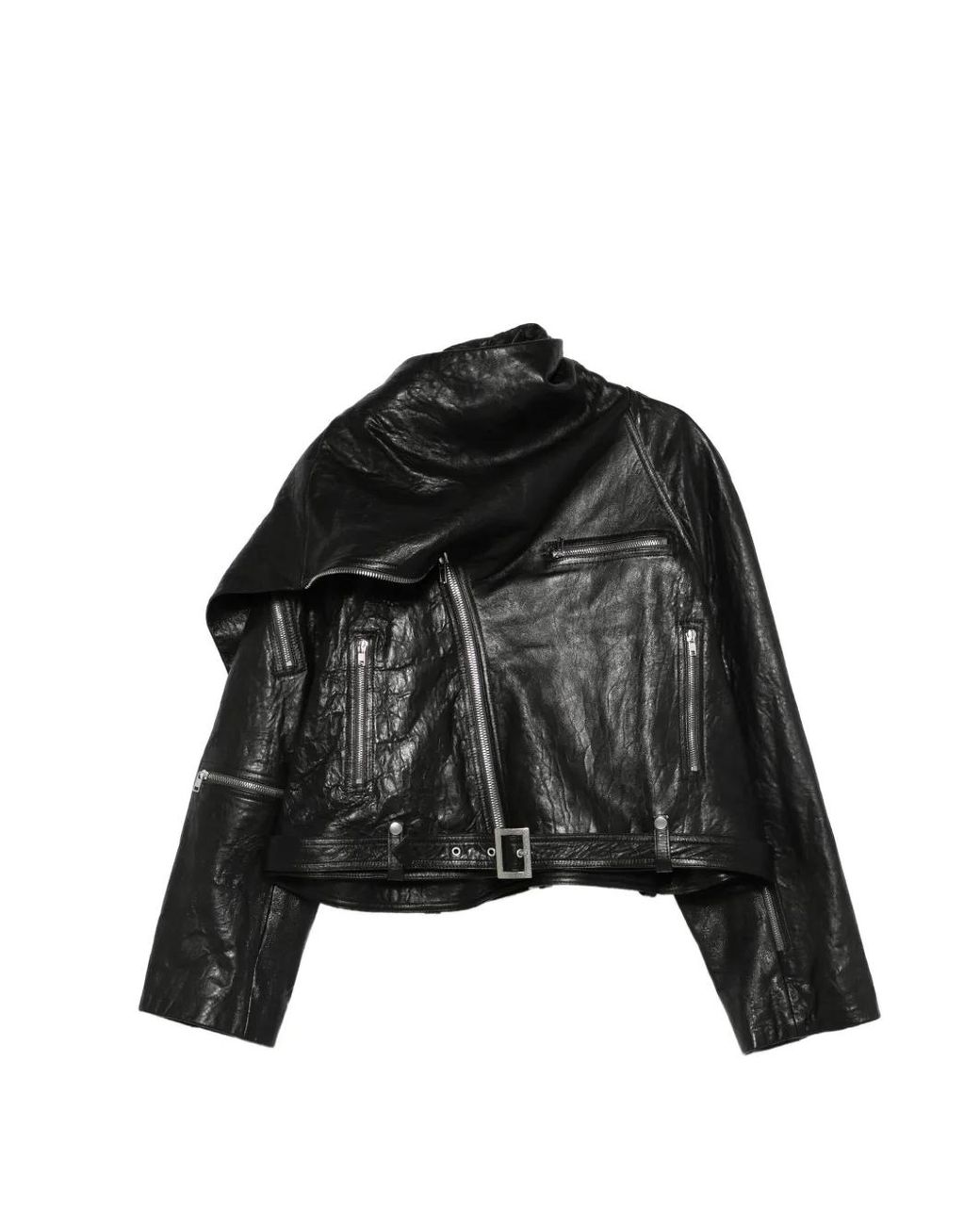 Rick Owens Black Temple Cropped Scarf Flight