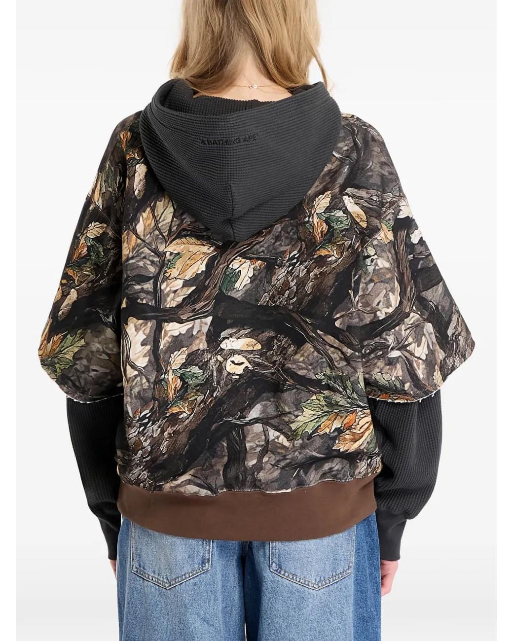 A Bathing Ape Black Tree Edge Camo Layered Hoodie