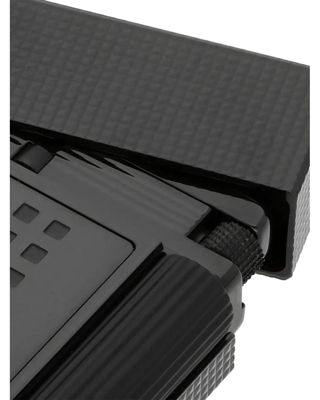 S T Dupont Black Line-Patterned 15Th-Anniversary Lighter