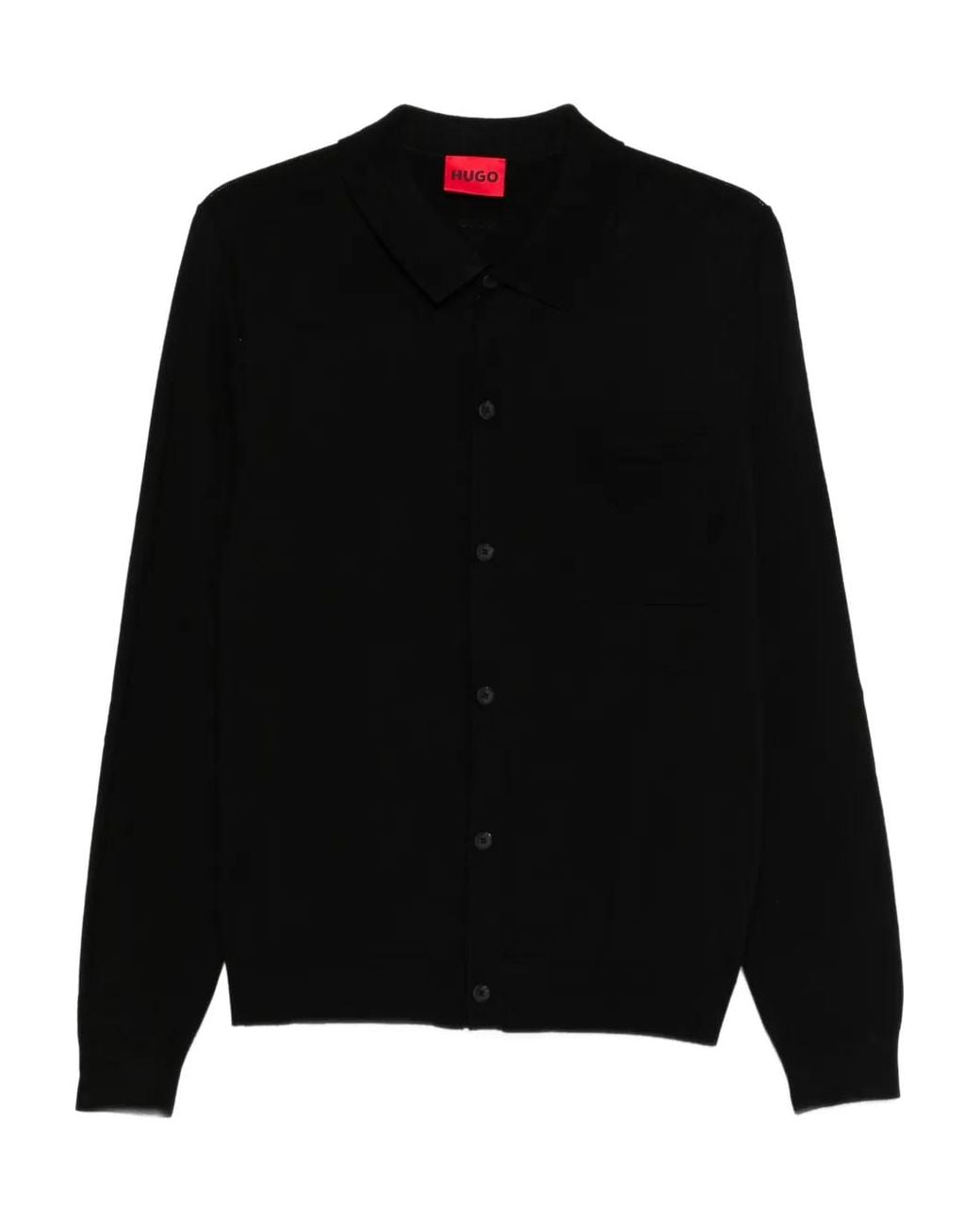 HUGO Black Regular-Fit Jacket With Ribbed Trims for men