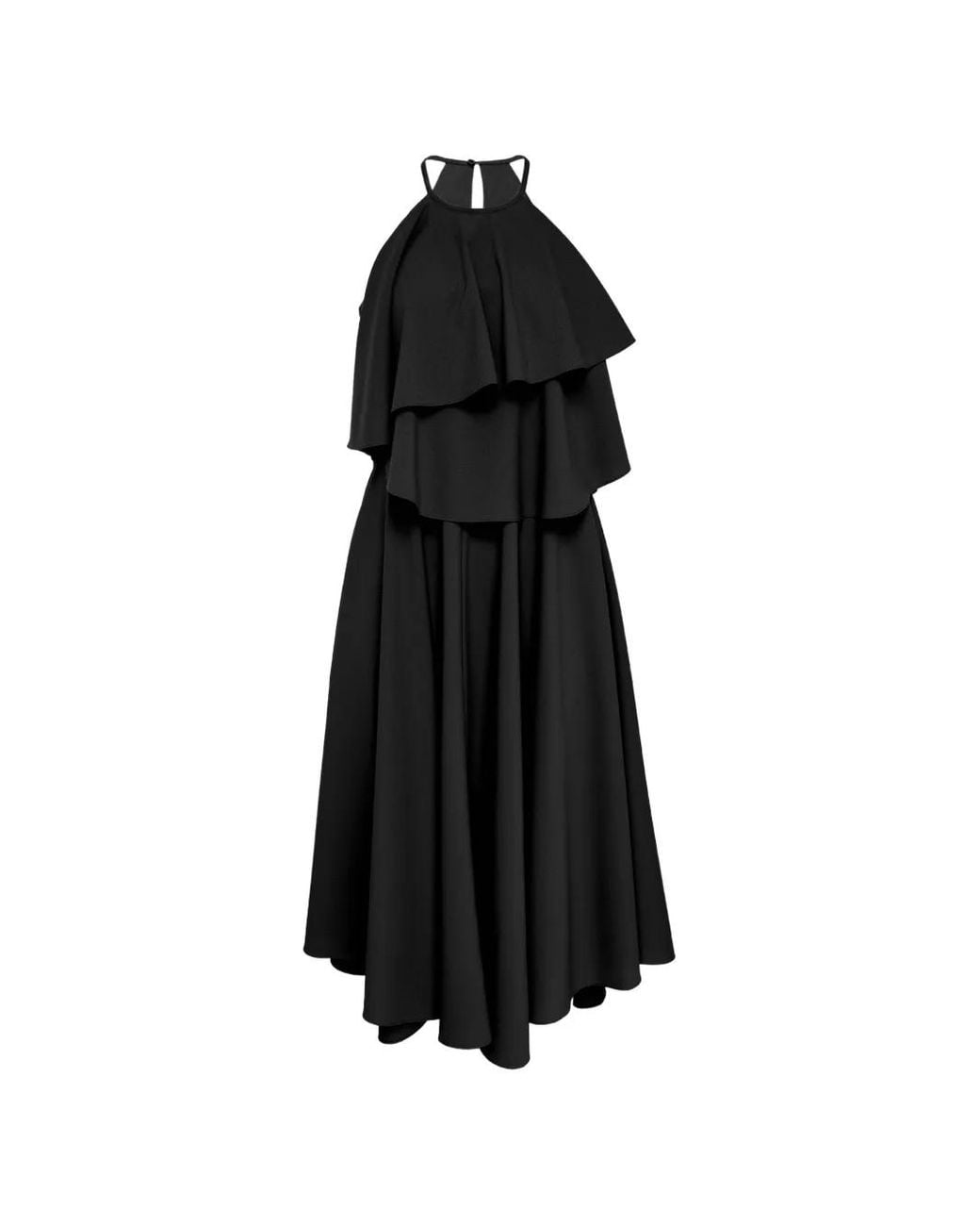 Club21 Collection Black Georgette Veronica Tiered-Ruffle Dress