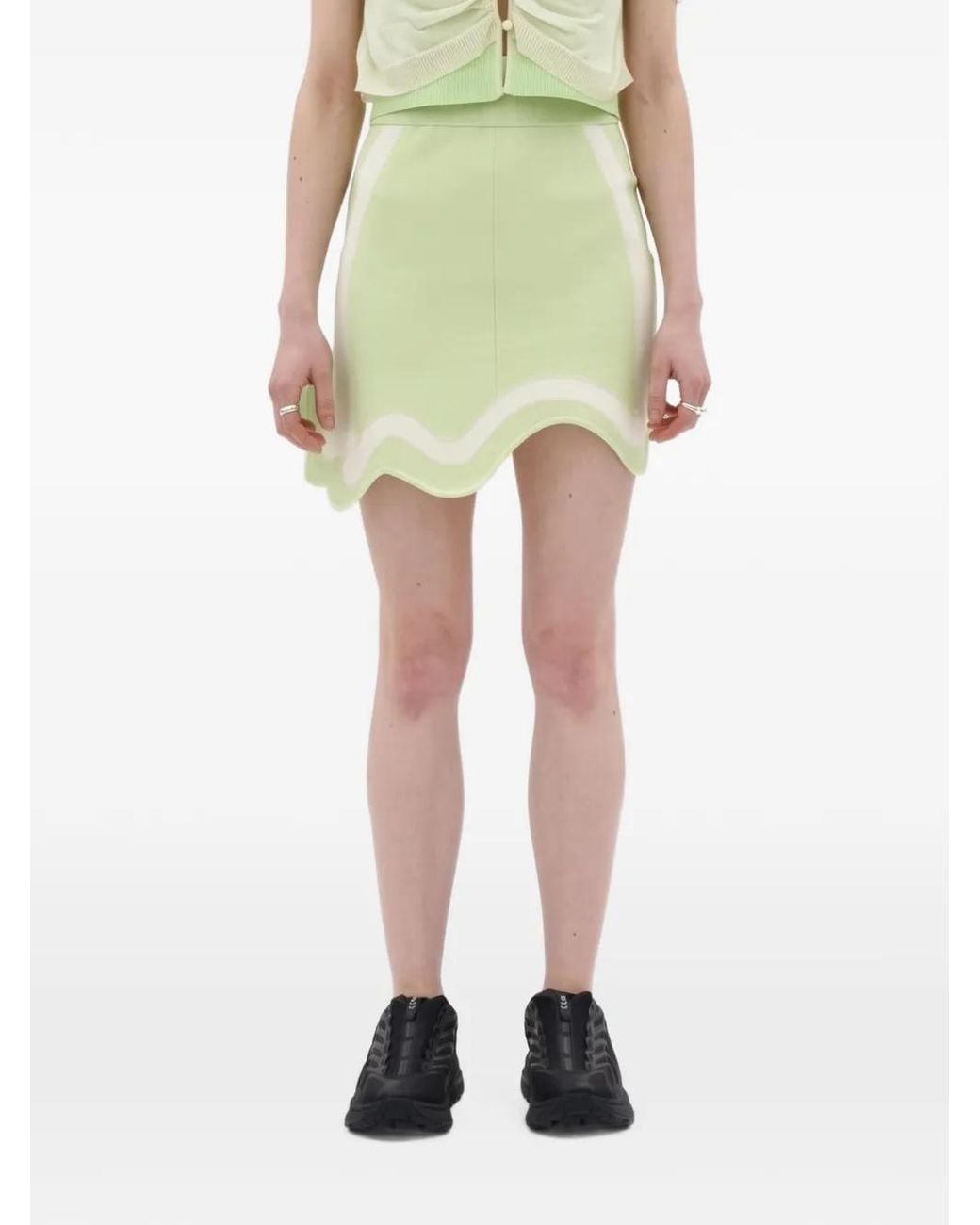 Ph5 Green Katie Wavy-Hem Mini Skirt