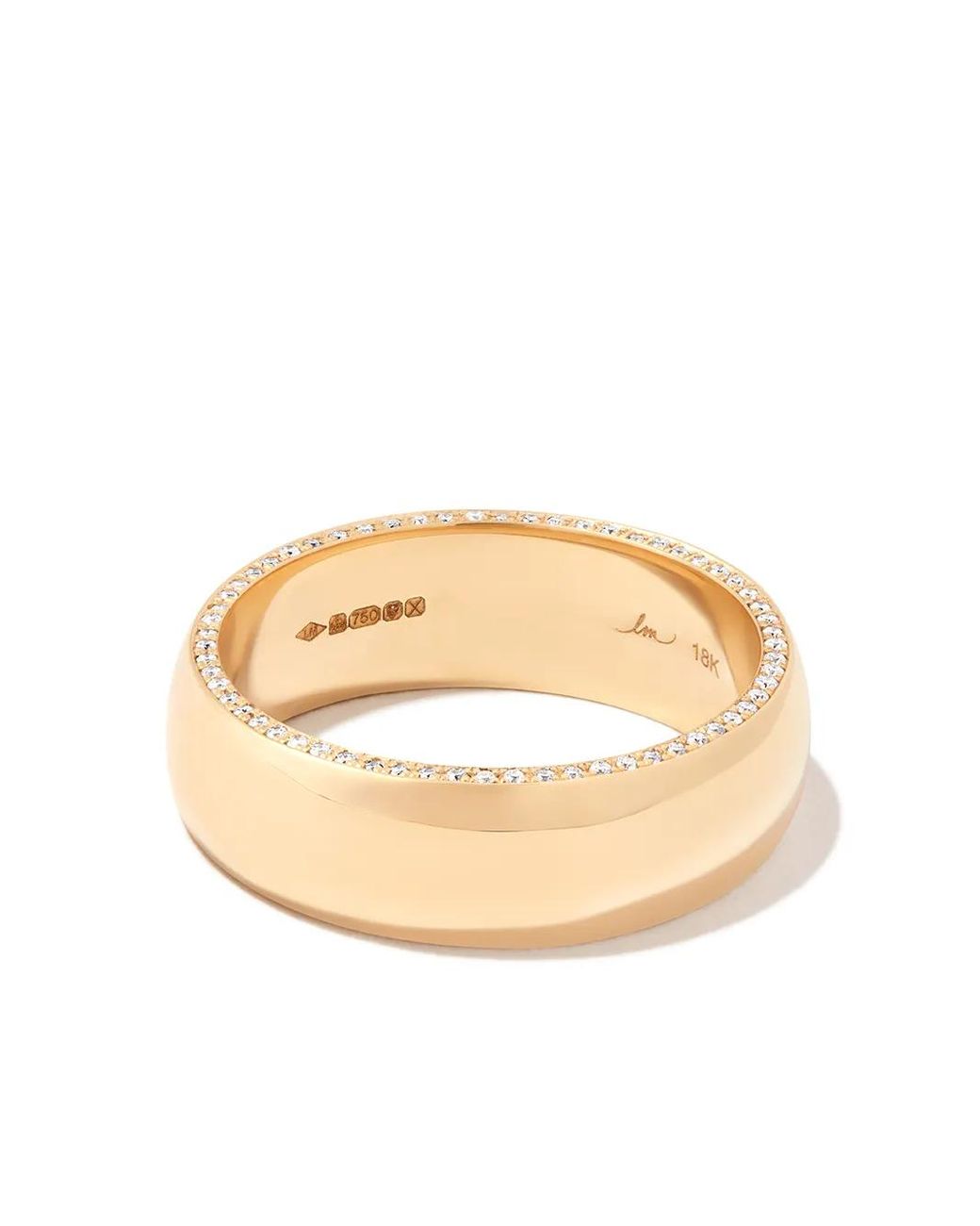 Lizzie Mandler Natural L Mandler 18Ct Yg Othello Blk Wht Diam Pave 041Ct Cigar Band for men