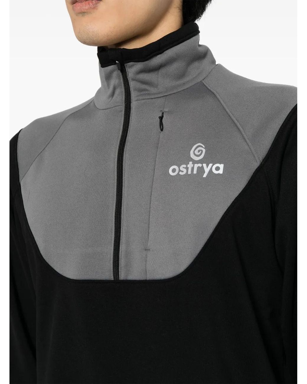 Ostrya Gray Rove Half-Zip Performance Jacket for men