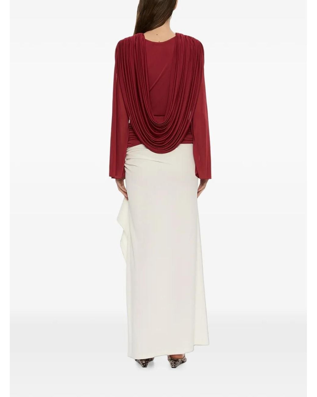 Christopher Esber Red Ripple Draped Top