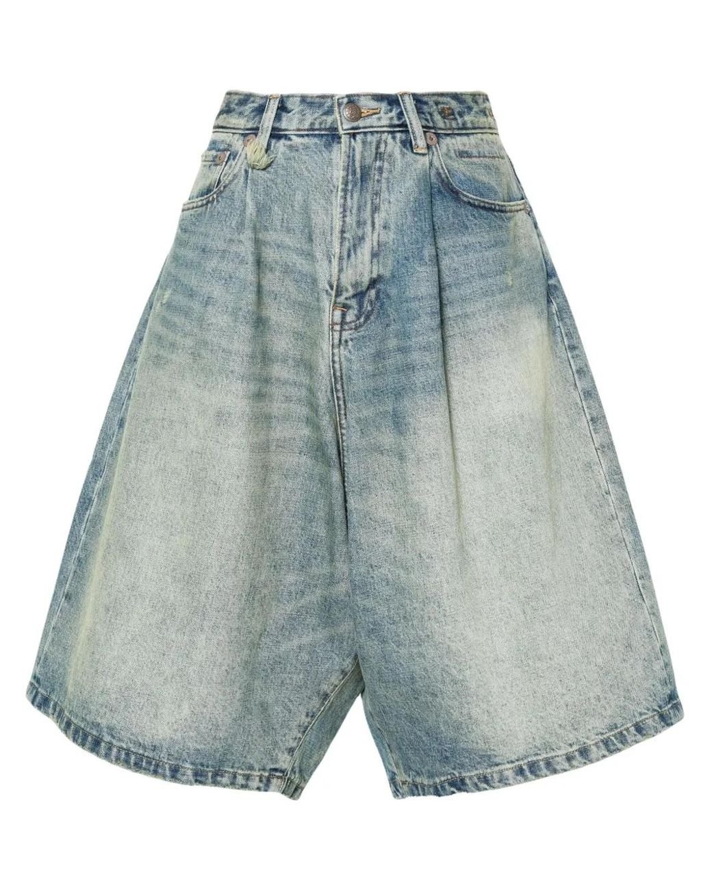 ショートパンツ R13 Women Shorts  Burmudas R13W6055969CBAINBLUE R13 - Crossover Bain Blue Denim Shorts | Mitchell Stores