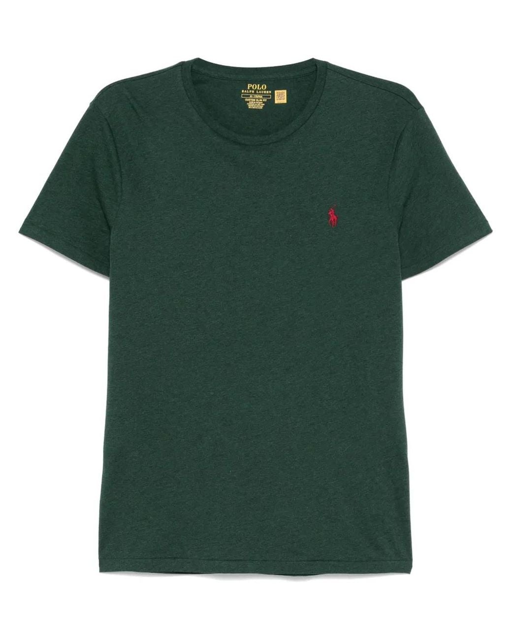 Polo Ralph Lauren Green Polo Pony-Embroidered T-Shirt for men