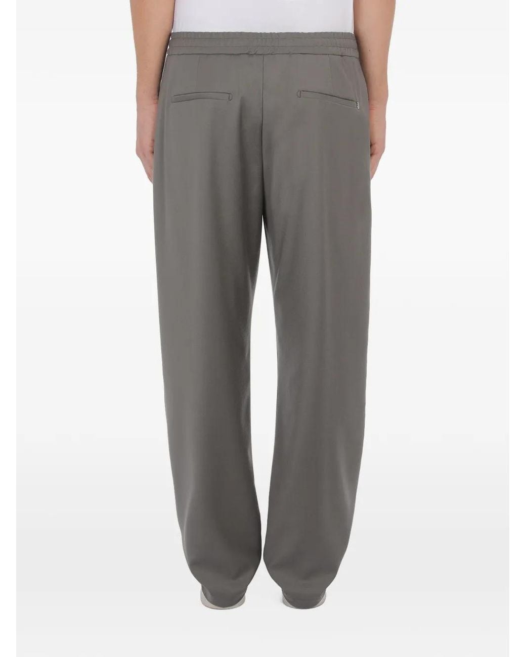 Dondup Gray Ryan Pleated Elasticated-Waist Trousers for men