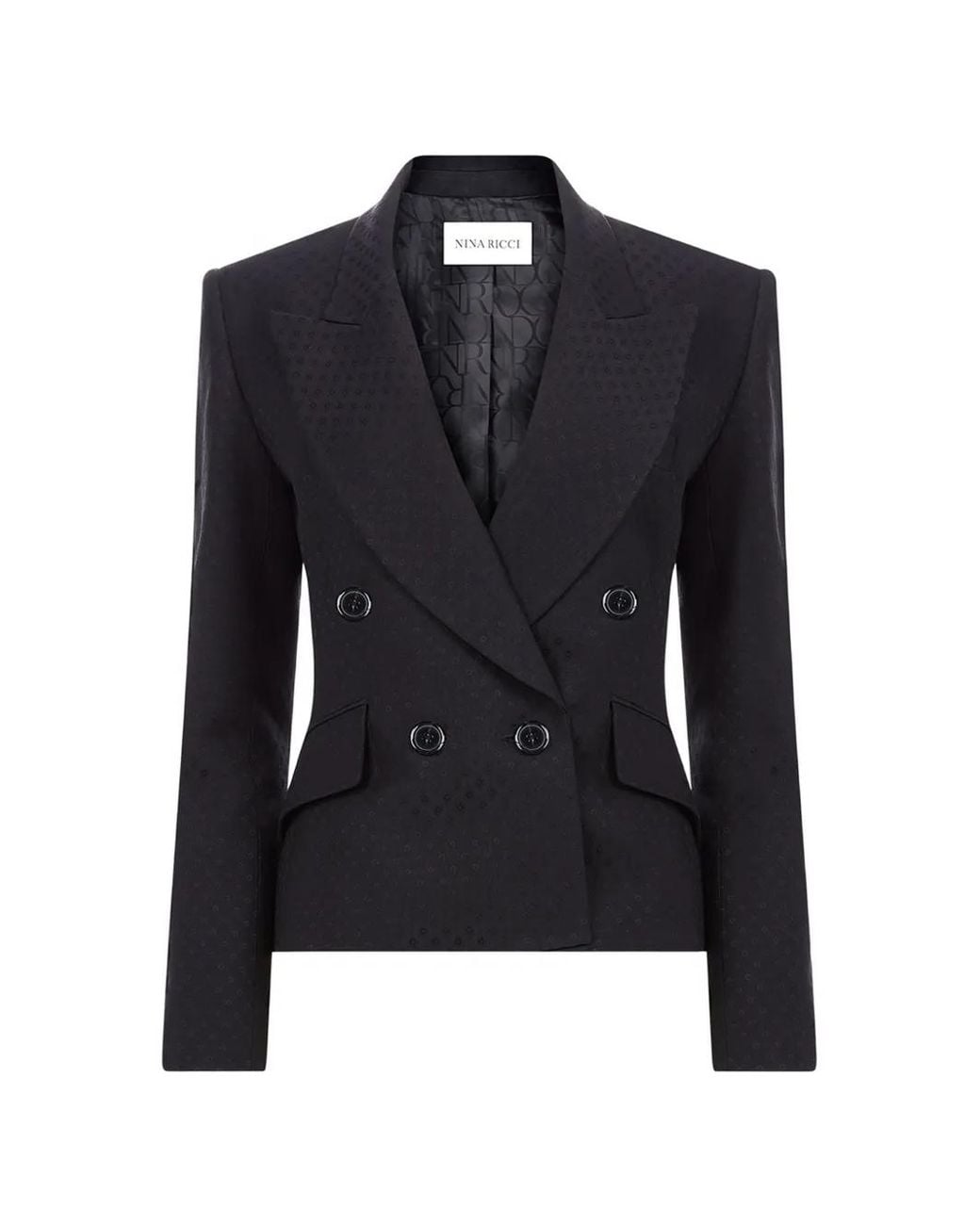 Nina Ricci Blue Jacquard Double-Breasted Blazer