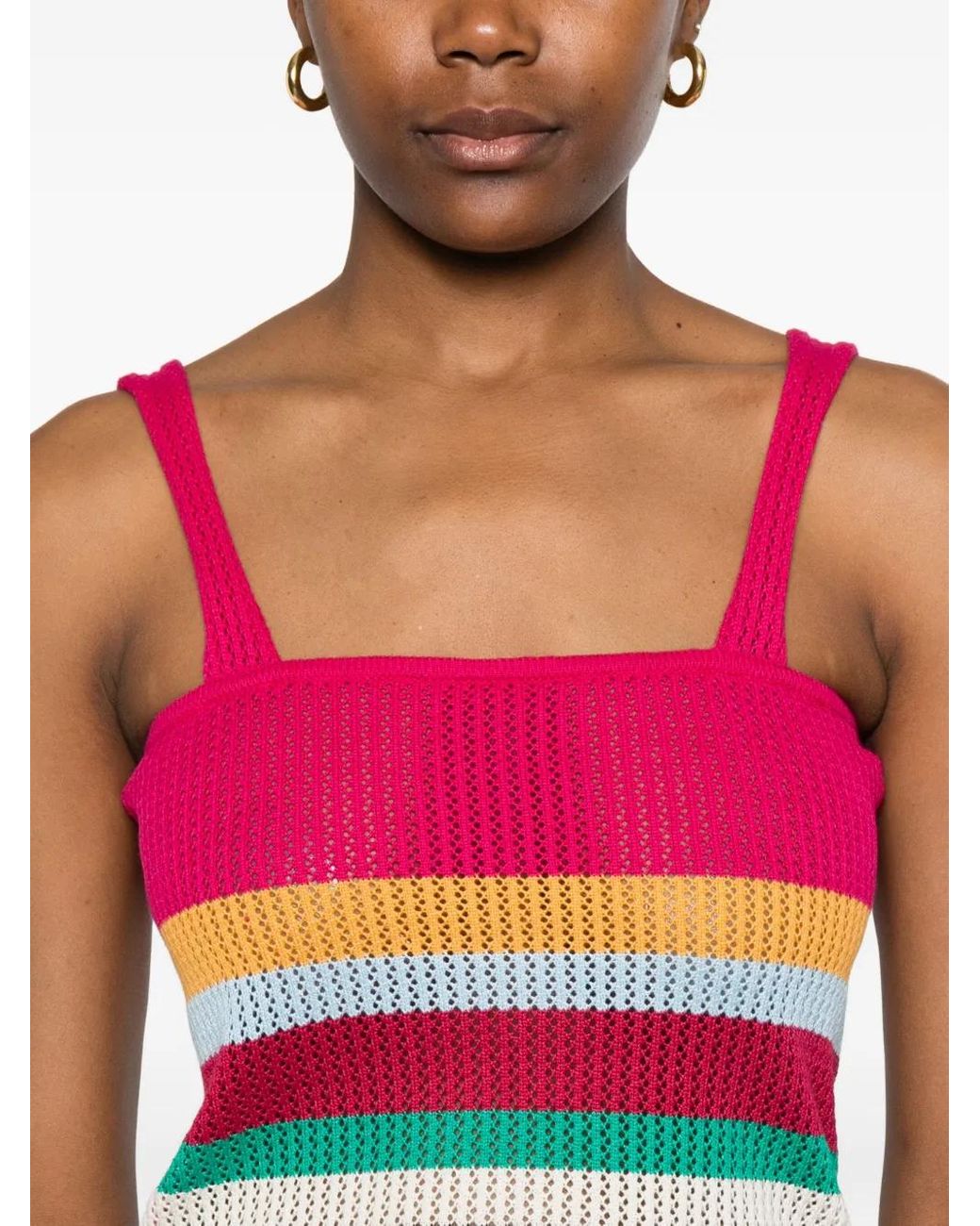 Cala De La Cruz Pink Sun Crop Top